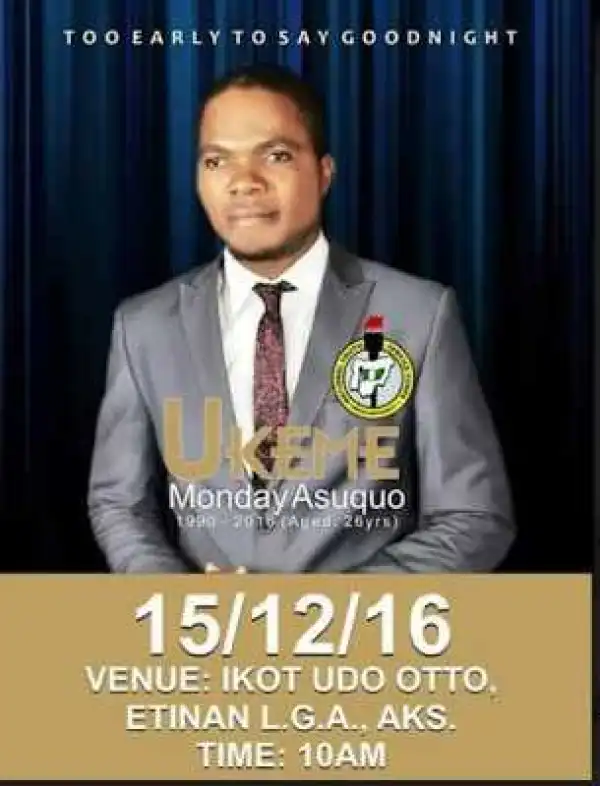 NYSC: Tears as 1st Class corps member, Monday Asuquo, is laid to rest [PHOTOS]